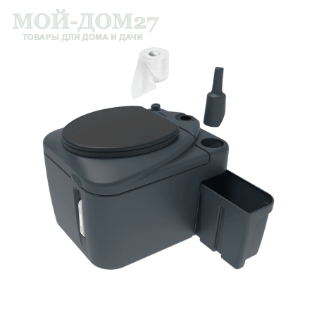 Торфяной туалет Rostok Eco 25 Графит | Мой-Дом27 | Стационарный торфяной биотуалет графитового цвета емкостью верхнего бака 20 л. и&nbsp;нижнего бака 45 л.<br>
 Отличительная черта туалета в разделении фракций в разные ёмкости. Это упрощает обслуживание туалета и избавляет от неприятного запаха в помещении.<br>
Высота сиденья: 45 см